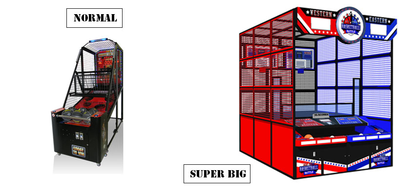 basketball arcade machine size